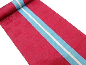 アンティーク　本場筑前博多　縞に花模様織り出し　名古屋帯地反物